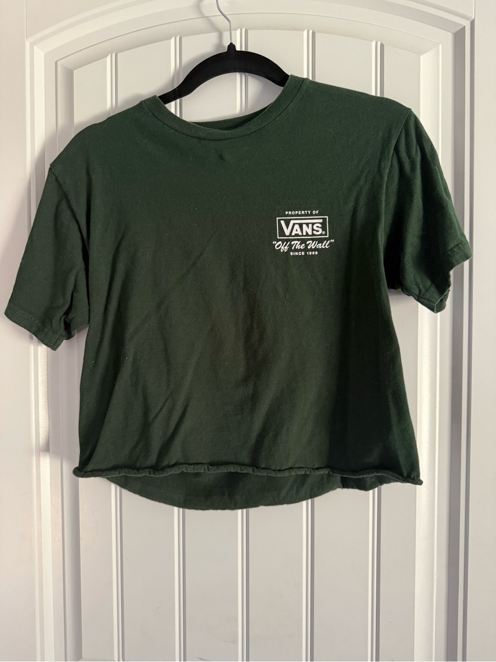 Vans Forest Green Crop Tee with White Logo